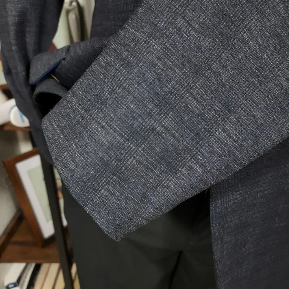 Joseph Abboud Men's Sport Coat‎ Blazer Two Button Navy Blue Plaid Slim Fit XLT